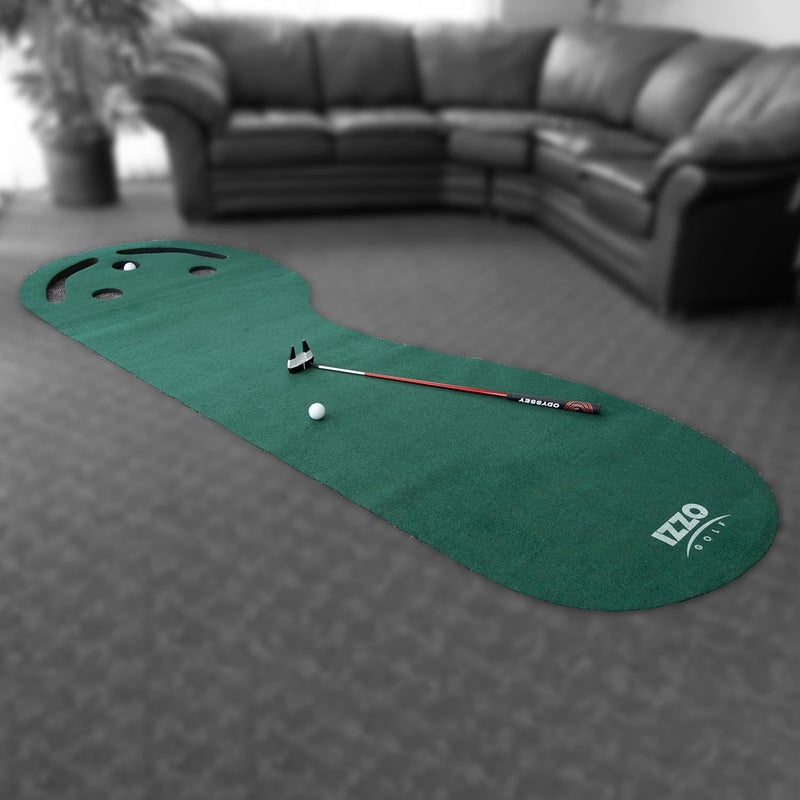 Izzo Golf 3' x 9' Three-Hole Putting Mat - Indoor Putting Training Aid - Image 4